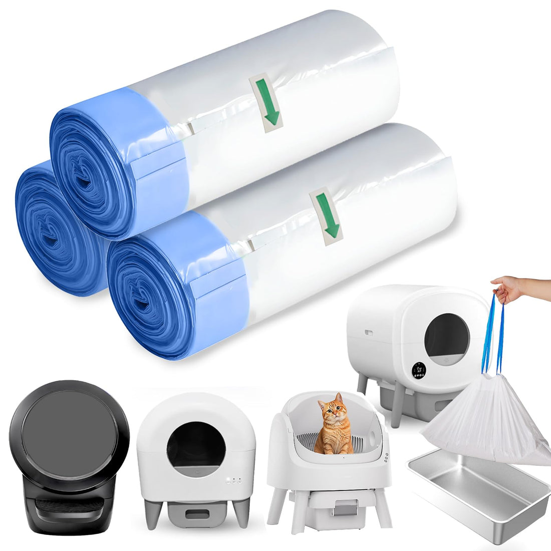 DSPET Self Cleaning Cat Litter Box Liners-60 Counts