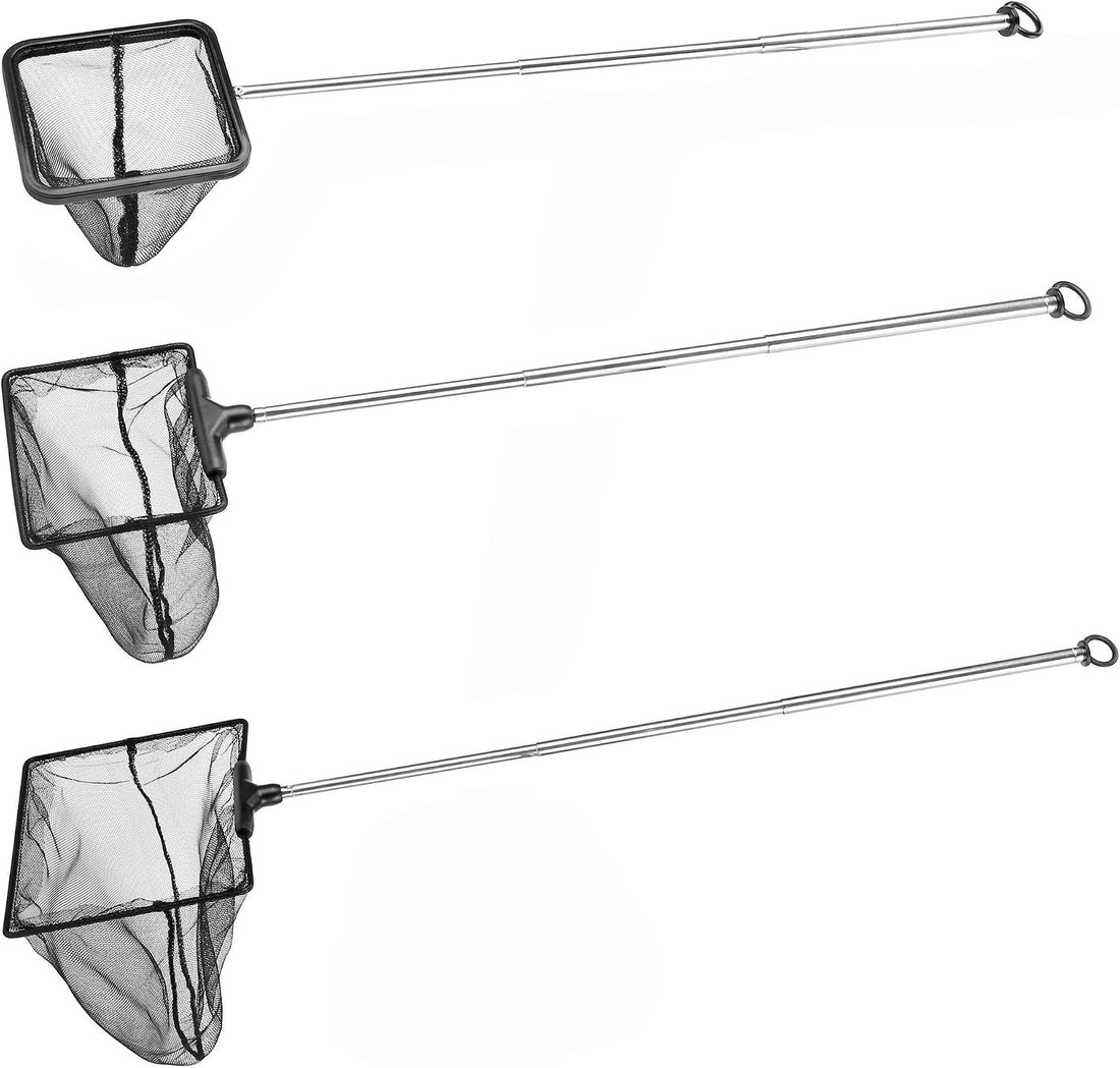 Lpraer Aquarium Fish Net with Extendable Stainless Steel Long Handle
