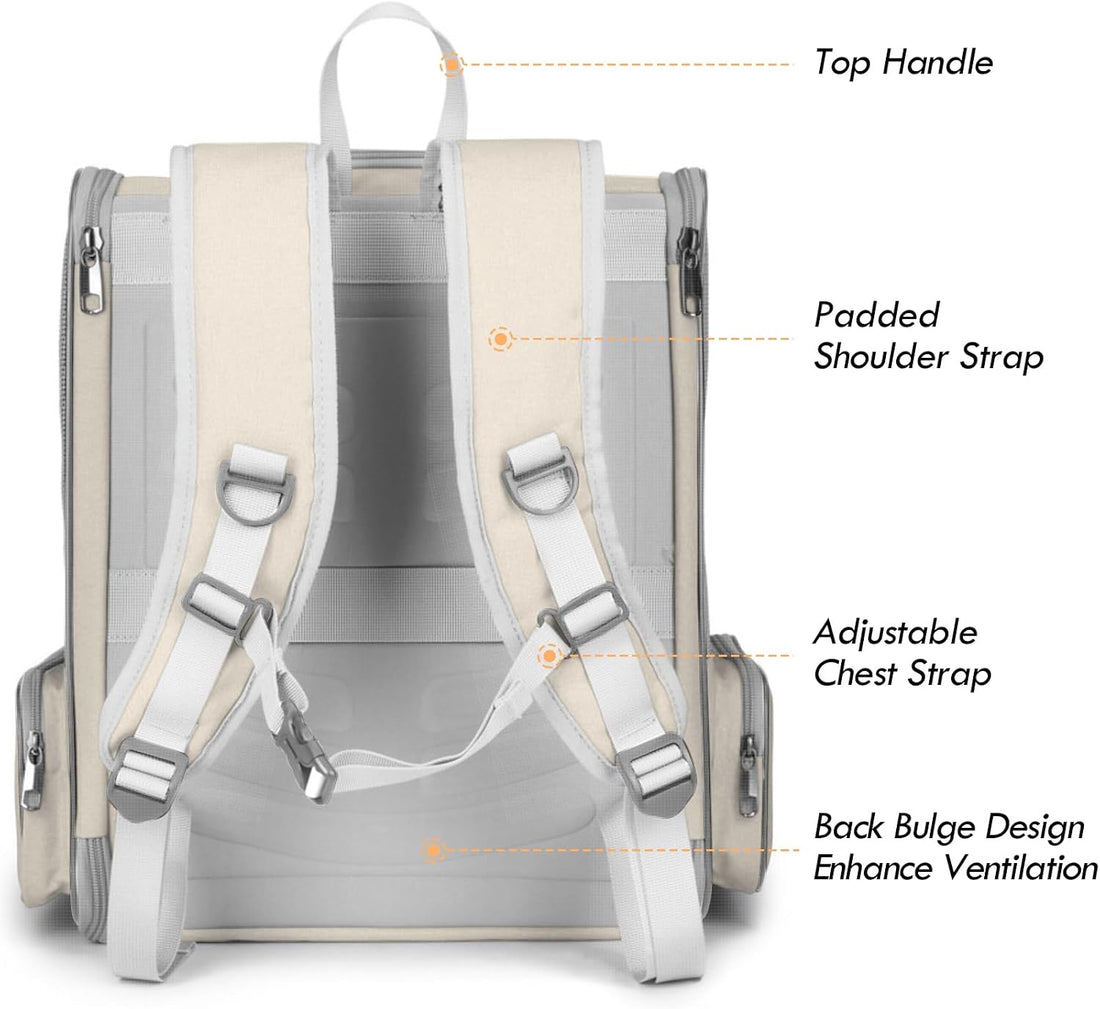 Cat Backpack Carrier, Small Dog Carrier Backpack with Fully
