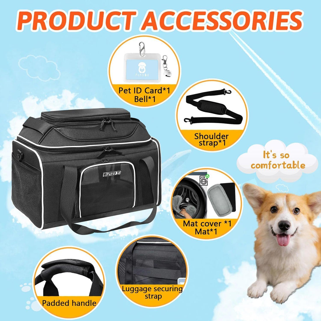 Petskd Top-Expandable Pet Carrier 18x11x11 Inches Delta American