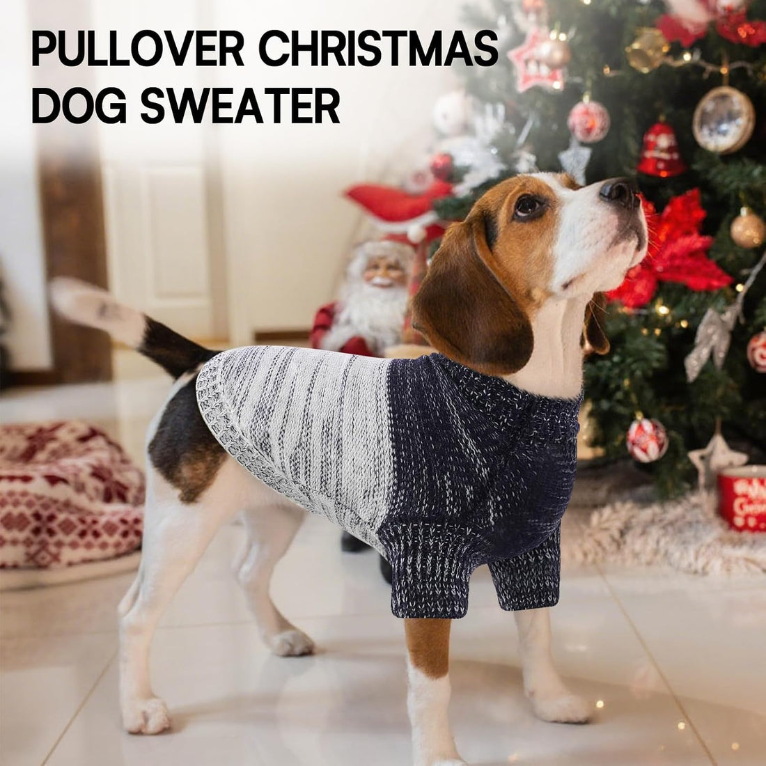 Queenmore Knitted Pullover Dog Sweater, Turtleneck Pet Cat Sweater