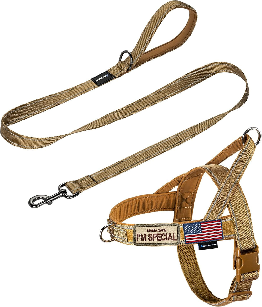 Annchwool No Pull Dog Harness with Soft Padded Handle & Front Clip