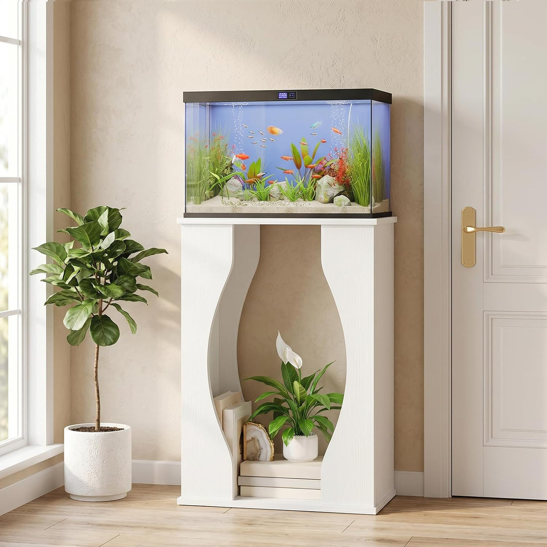 HOOBRO 10-Gallon Aquarium Stand, 2-Tier Fish Tank Stand, Modern