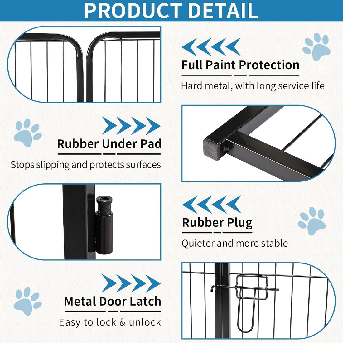 NEWBULIG Dog Playpen Indoor 32 Inch 16 Panels