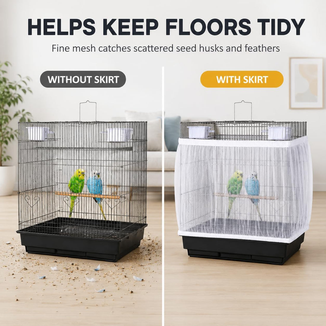 RAINFLOW 2 Pack Bird Cage Seed Catcher