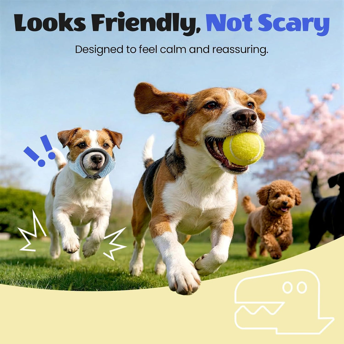 One-Pull Adjustable Dog Muzzle for Small Dogs, No Size Guessing