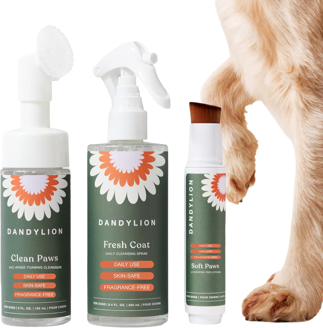 Dandylion Dog Grooming Kit, Paw Cleaner