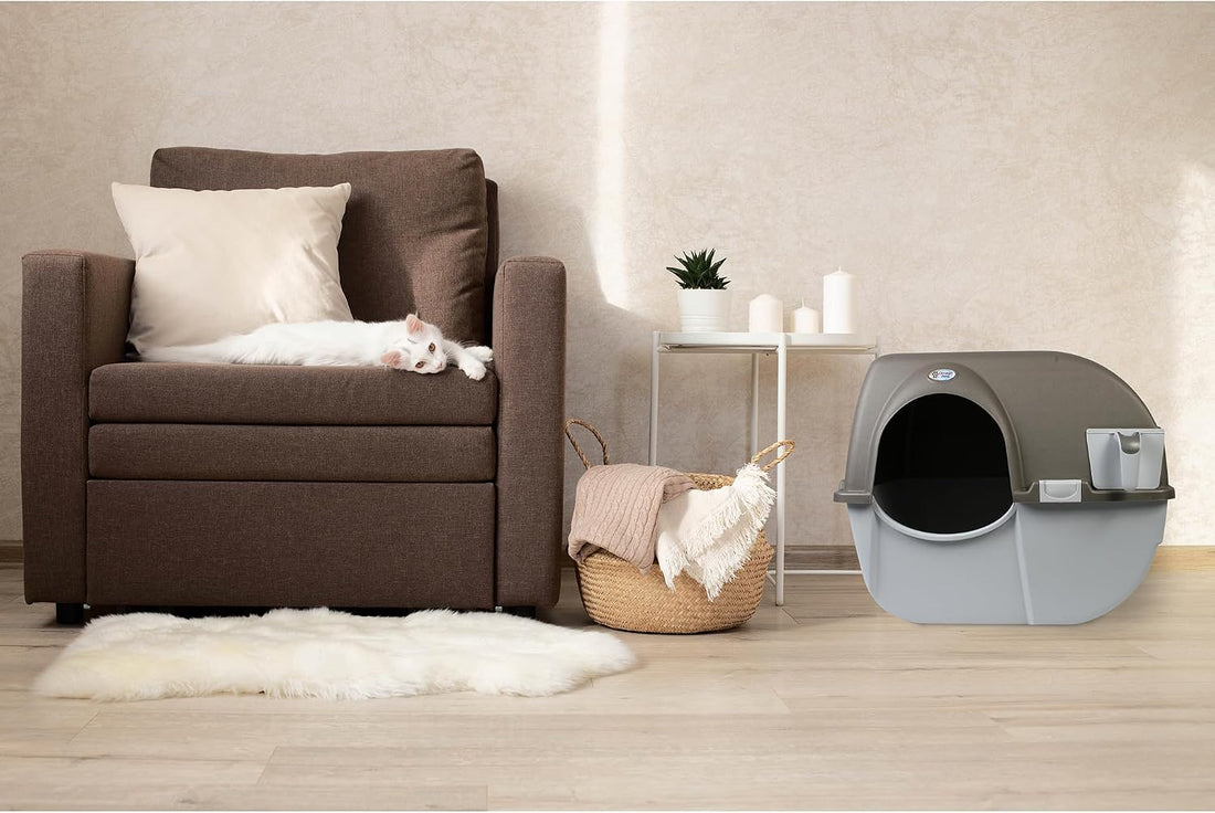 Omega Paw NRA15 Self Cleaning Litter Box Regular Size,Grey