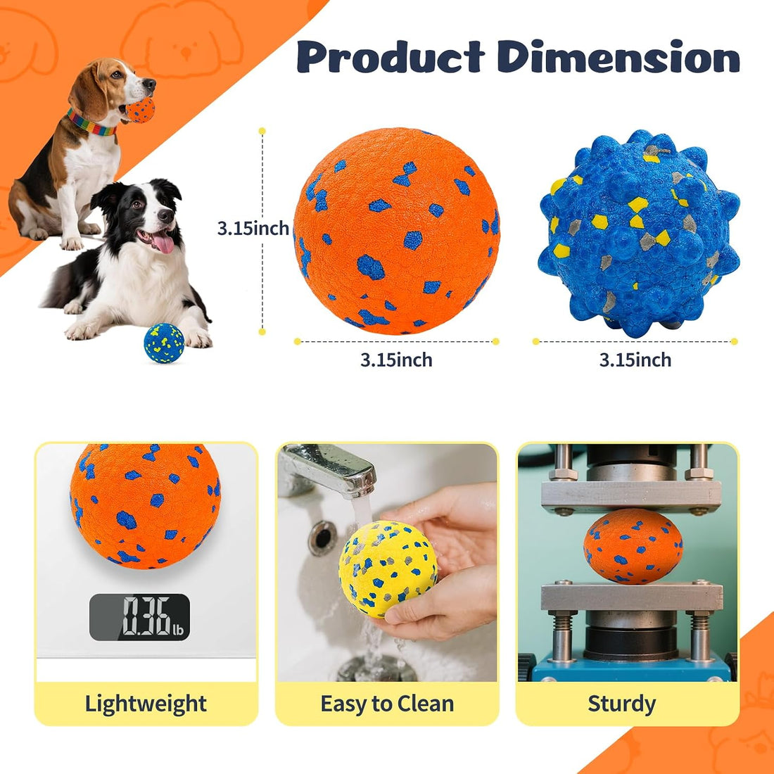 HIPPIH Dog Balls Tennis Balls