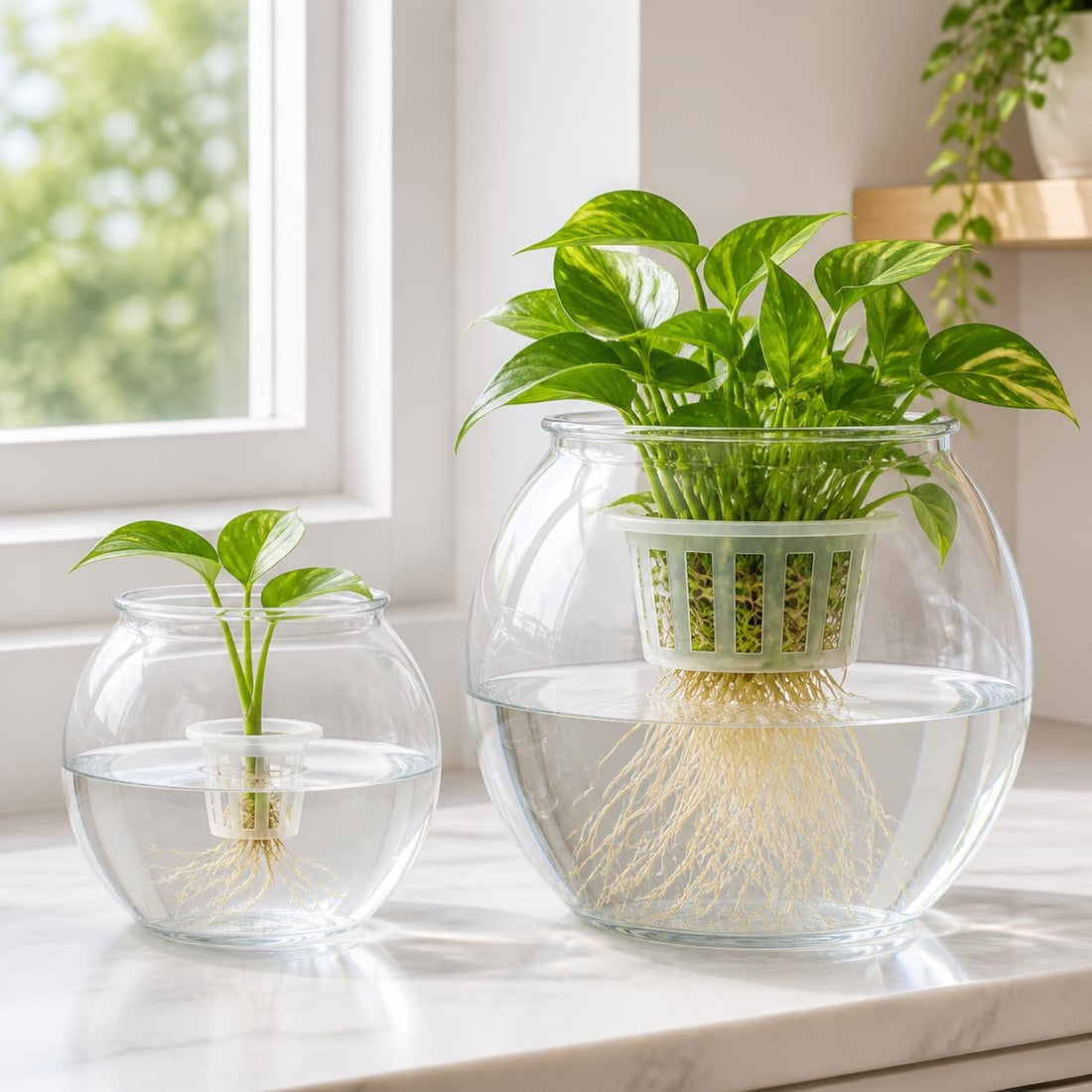 2pcs Plastic DIY Fish Bowls - 135oz Round Clear Fish Tanks 1 Gallon