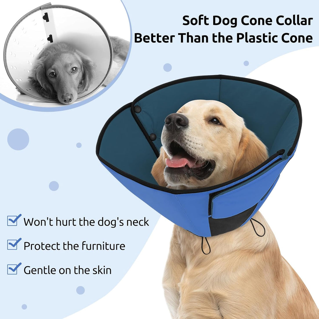 Queenmore Dog Cones for Small Dogs, Soft Dog Cone After Surgery
