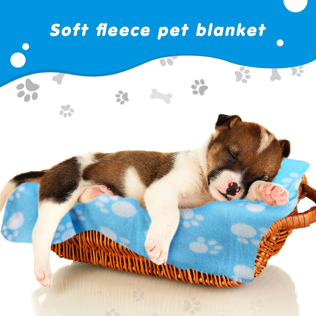 Chumia 28 Pcs Puppy Blanket Bulk Fleece Dog Blanket