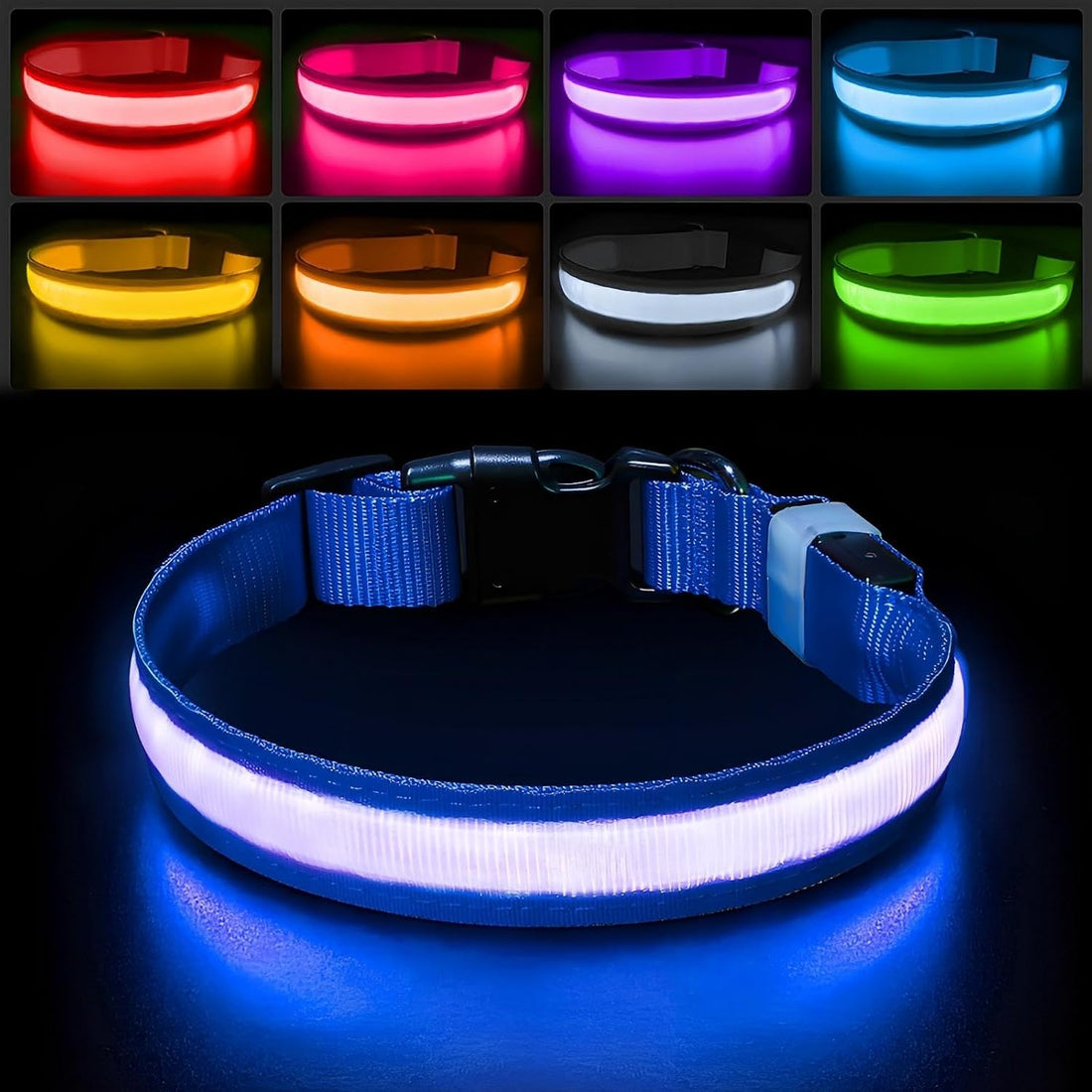 PcEoTllar Light up Dog Collar, Safe for Night Walking, Adjustable