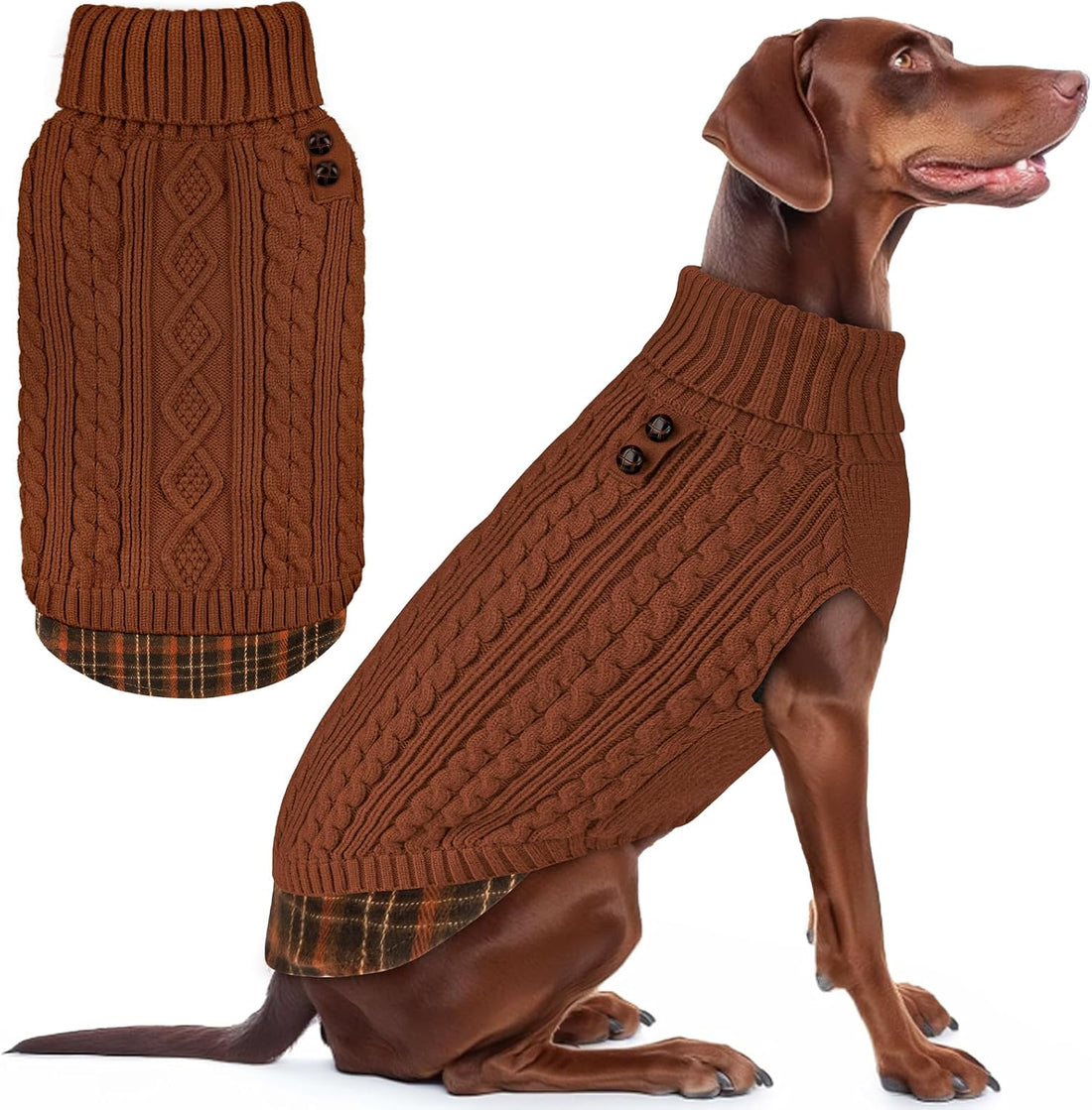 KYEESE Dog Sweater for Small Dogs Turtleneck Thick Knit Pullover