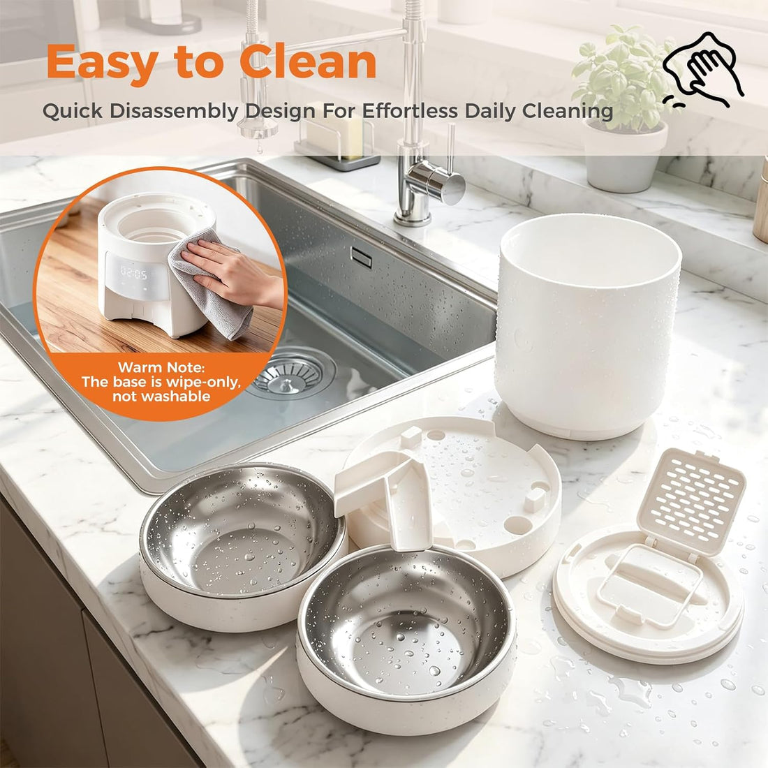 Sweetcrispy Automatic Cat Feeder for 2 Cats, 6L Automatic Pet Feeder