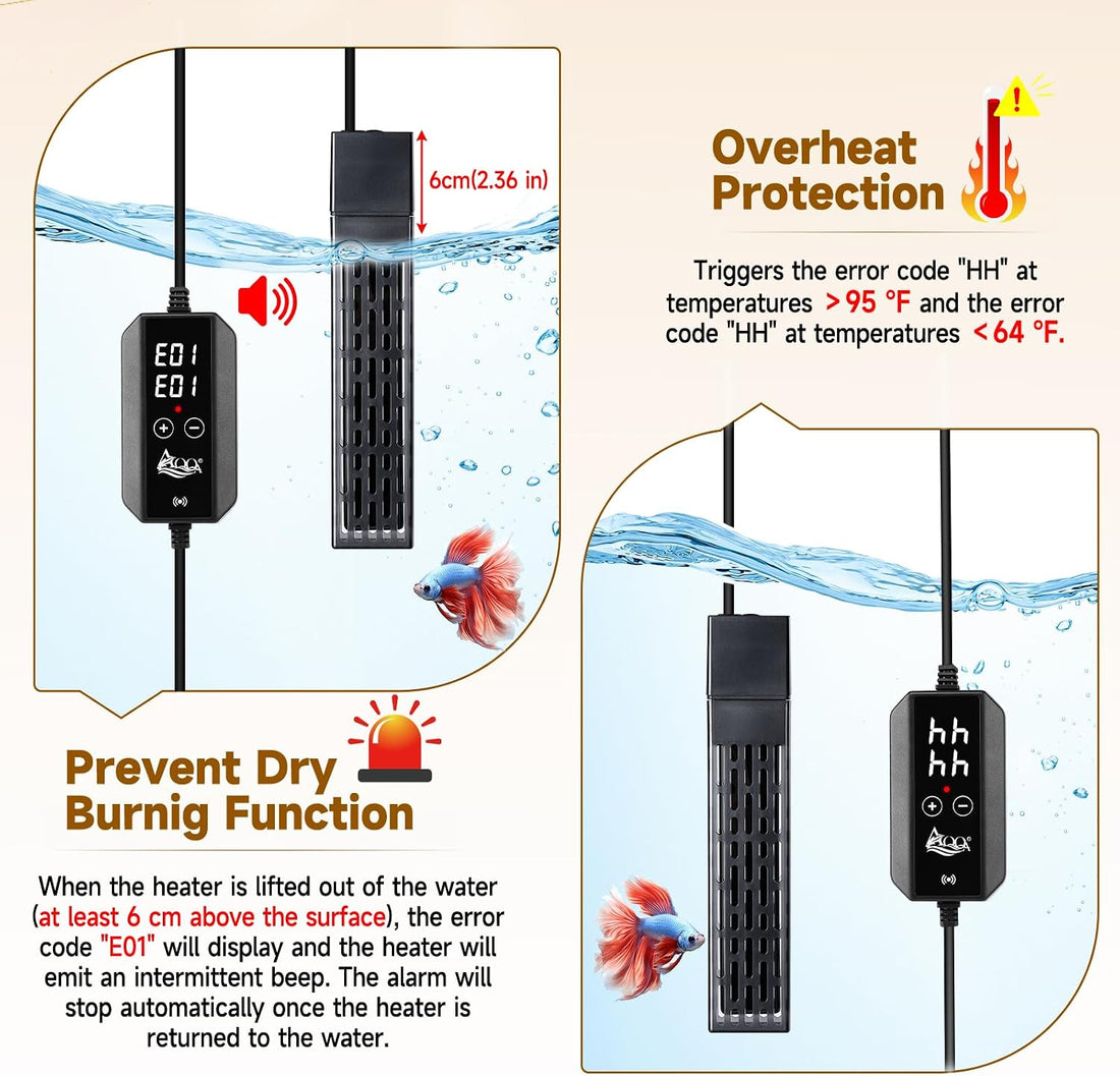AQQA Ceramic Aquarium Heater 500W