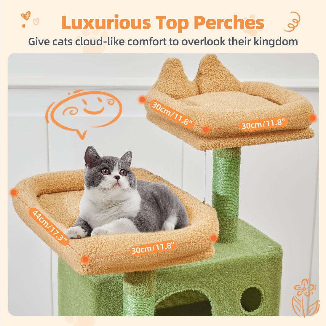 Taoqimiao Cactus Cat Tree, 71-Inch Cat Tower for Indoor Cats Large
