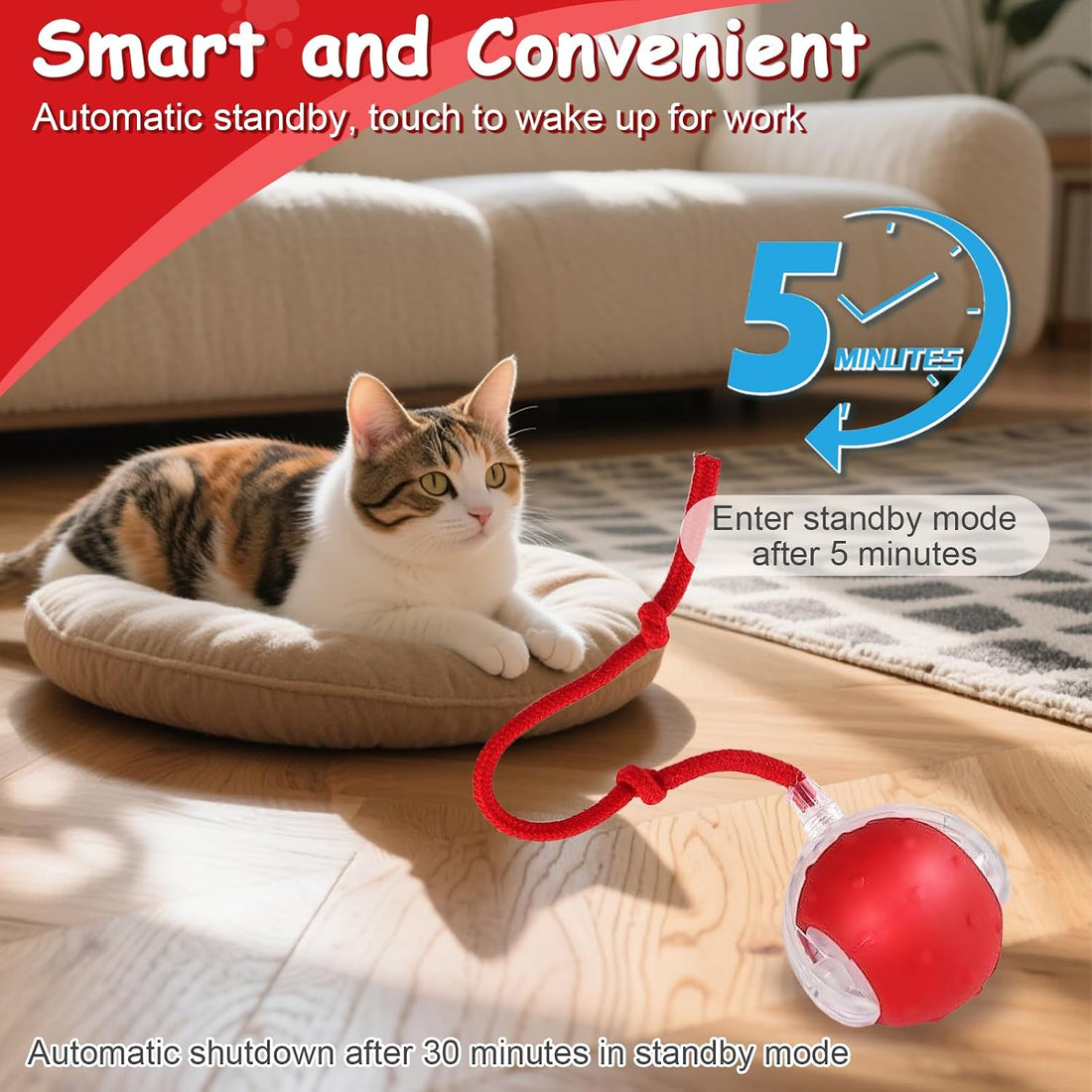 Interactive Cat Toys Smart Ball for Cats & Dogs! Now with 2 Rapid