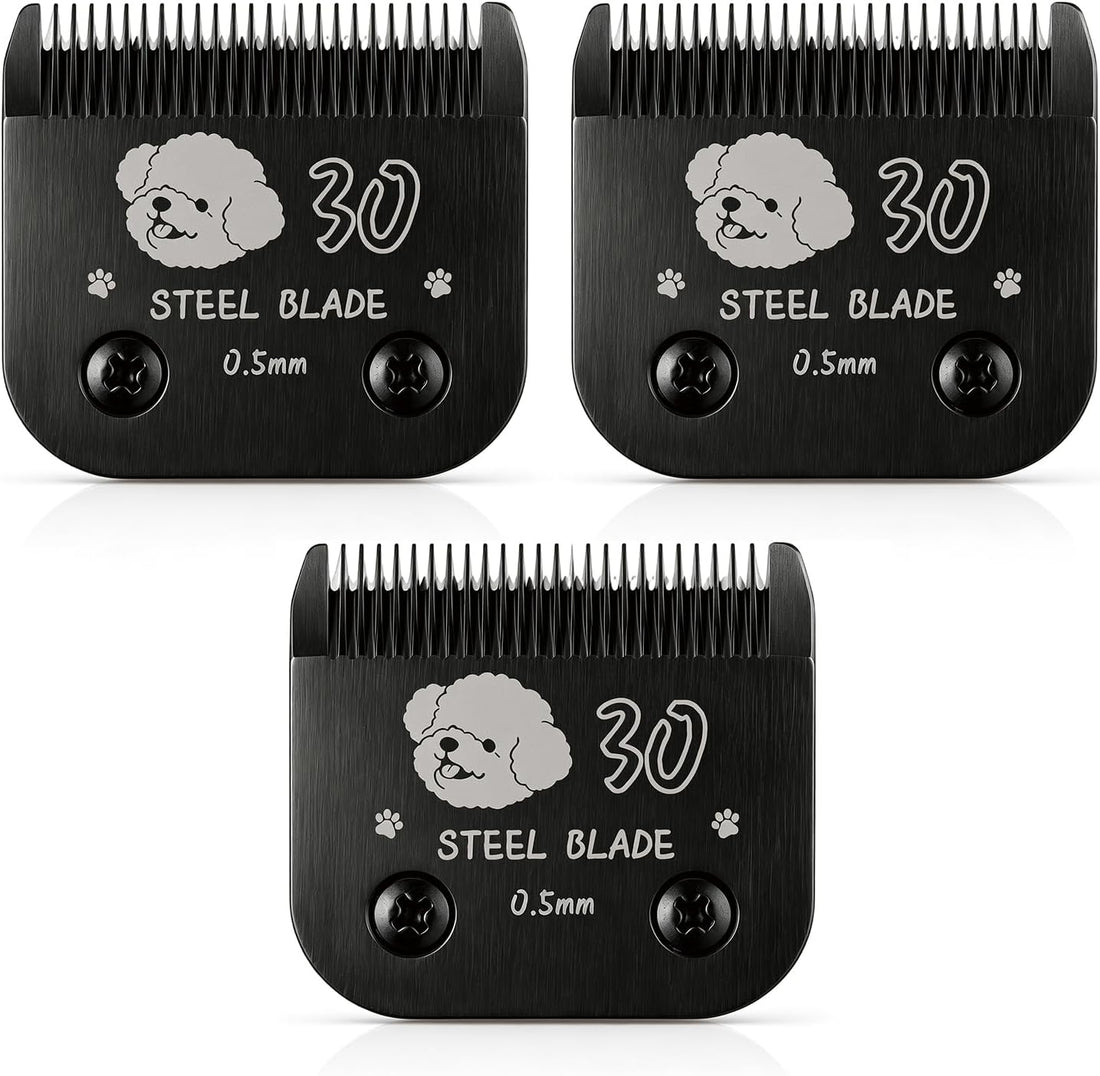 Size 10 Blades Compatible with Andis Oster A5 Wahl KM10, Black, 3-Pack