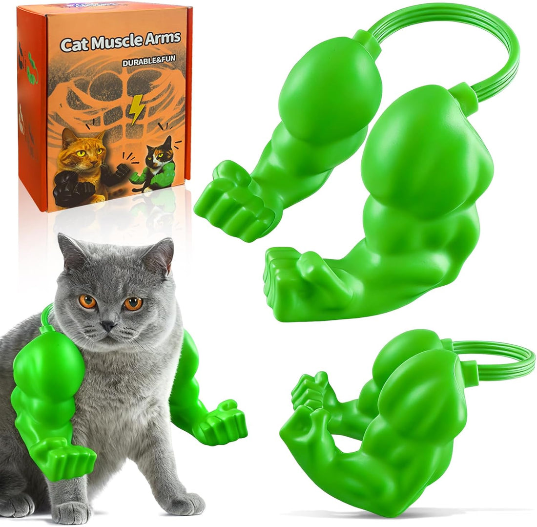 babyye Cat Toys Muscle Arms, Funny Printed Cat's Neck Arm with Muscle