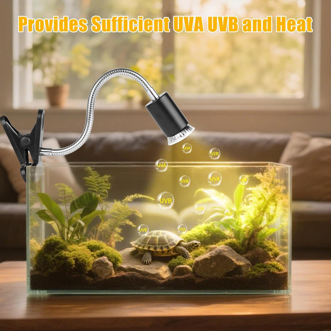 Turtle Basking Light, Tortoise Lamp UVA UVB Heat Bulbs -2 Pack 50W