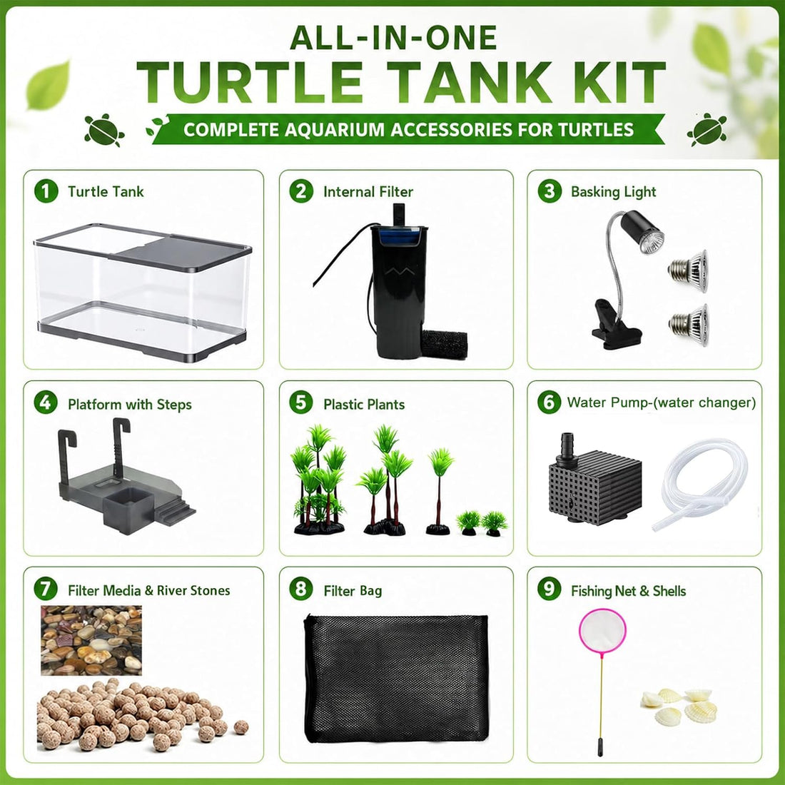 Turtle Tank Kit XLarge Acrylic Aquatic Tank Starter Kit