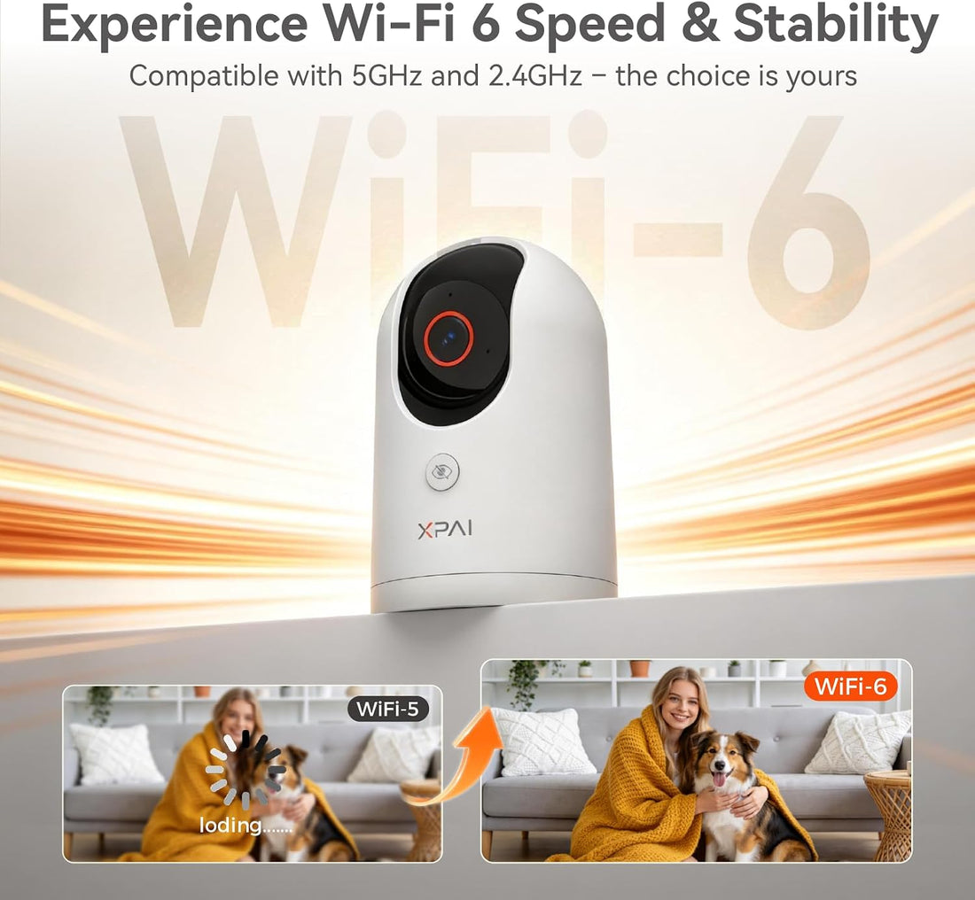 xpai 4K UHD Indoor Camera, 64G Built-in Storage No Subscription,Pet