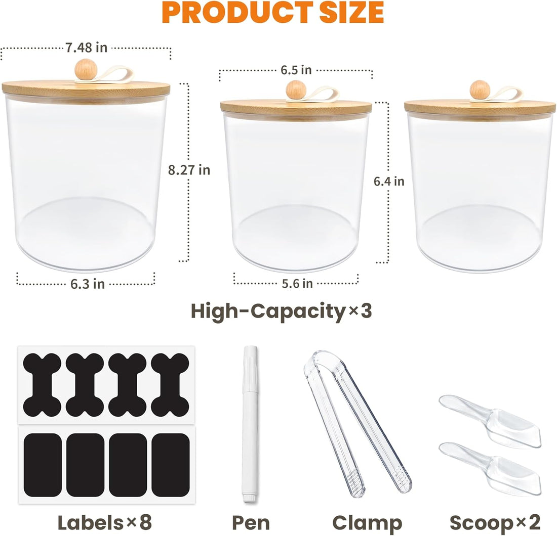 HOYTAMDAR 3 Pack Airtight Dog Food Storage Container