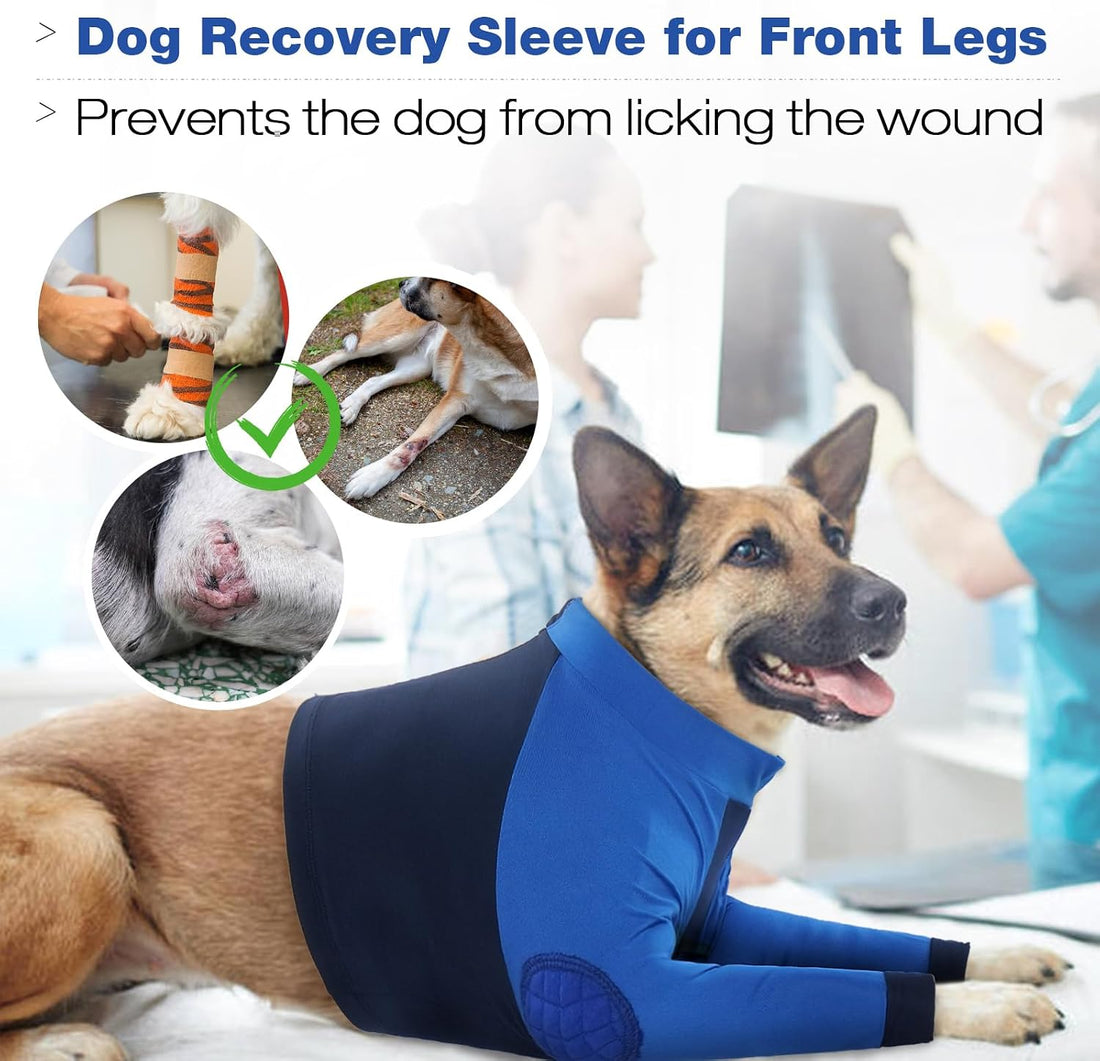 LeLePet Dog Recovery Suit for Front Legs, Dog Sleeve to Stop Licking