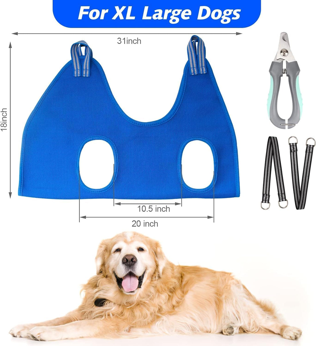 ATESON Pet Grooming Hammock with Nail Clippers/Nail Trimmers/Grooming