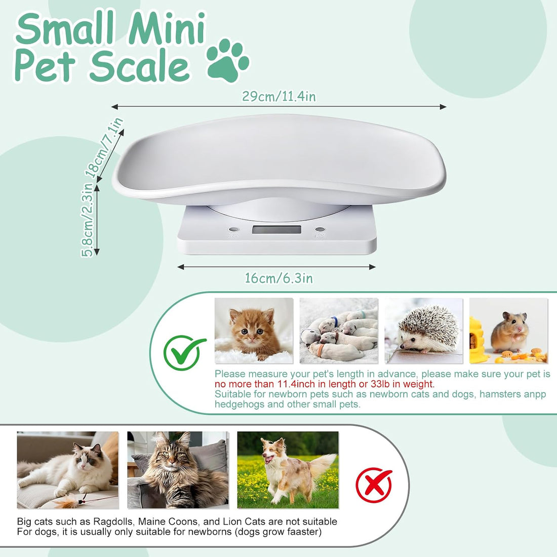 LYTDMSKY Digital Pet Scale, Puppy Scale for Weighing
