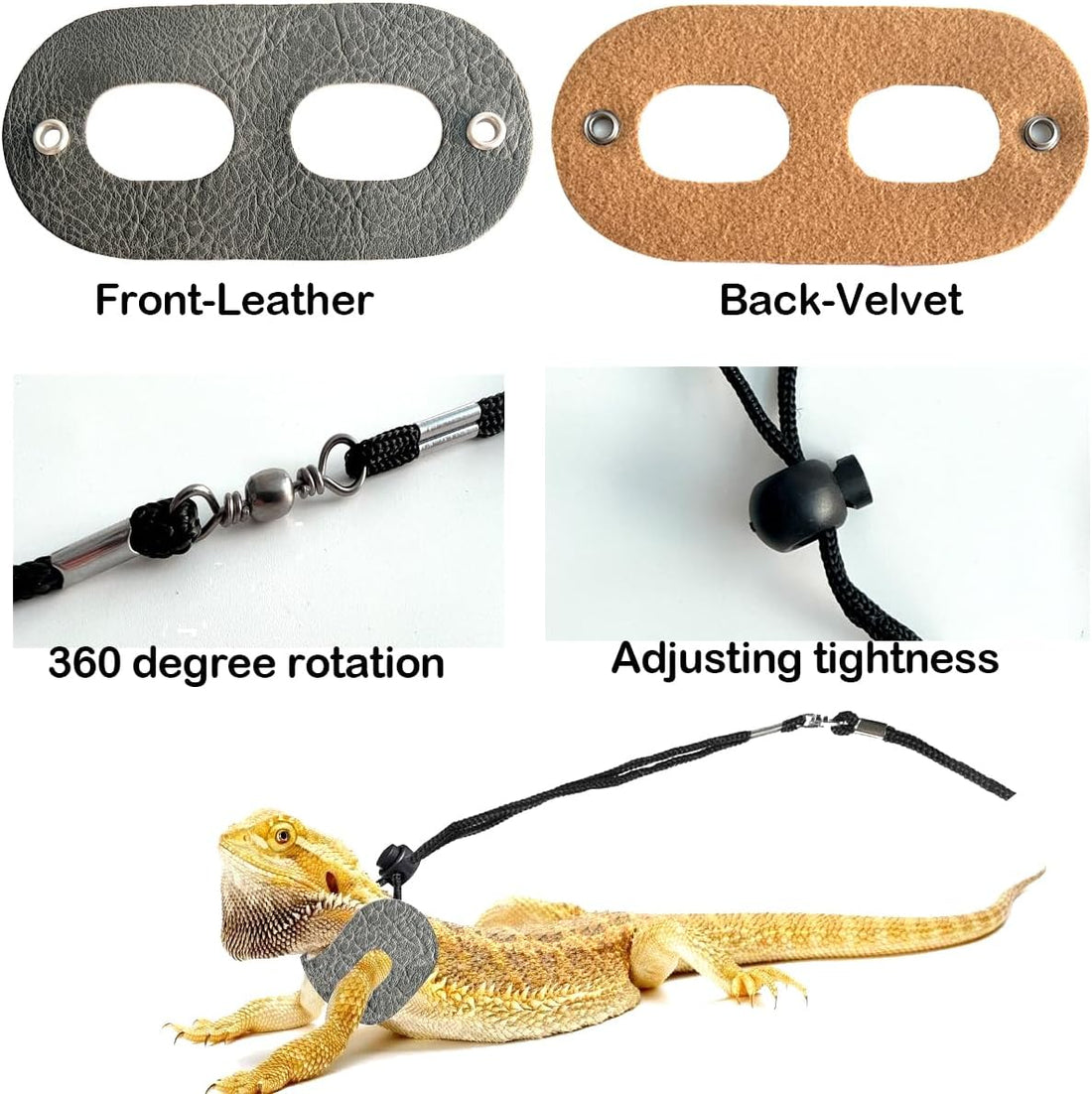 Lizard Adjustable Harness Leash,Bearded Dragon Harness Leash Set