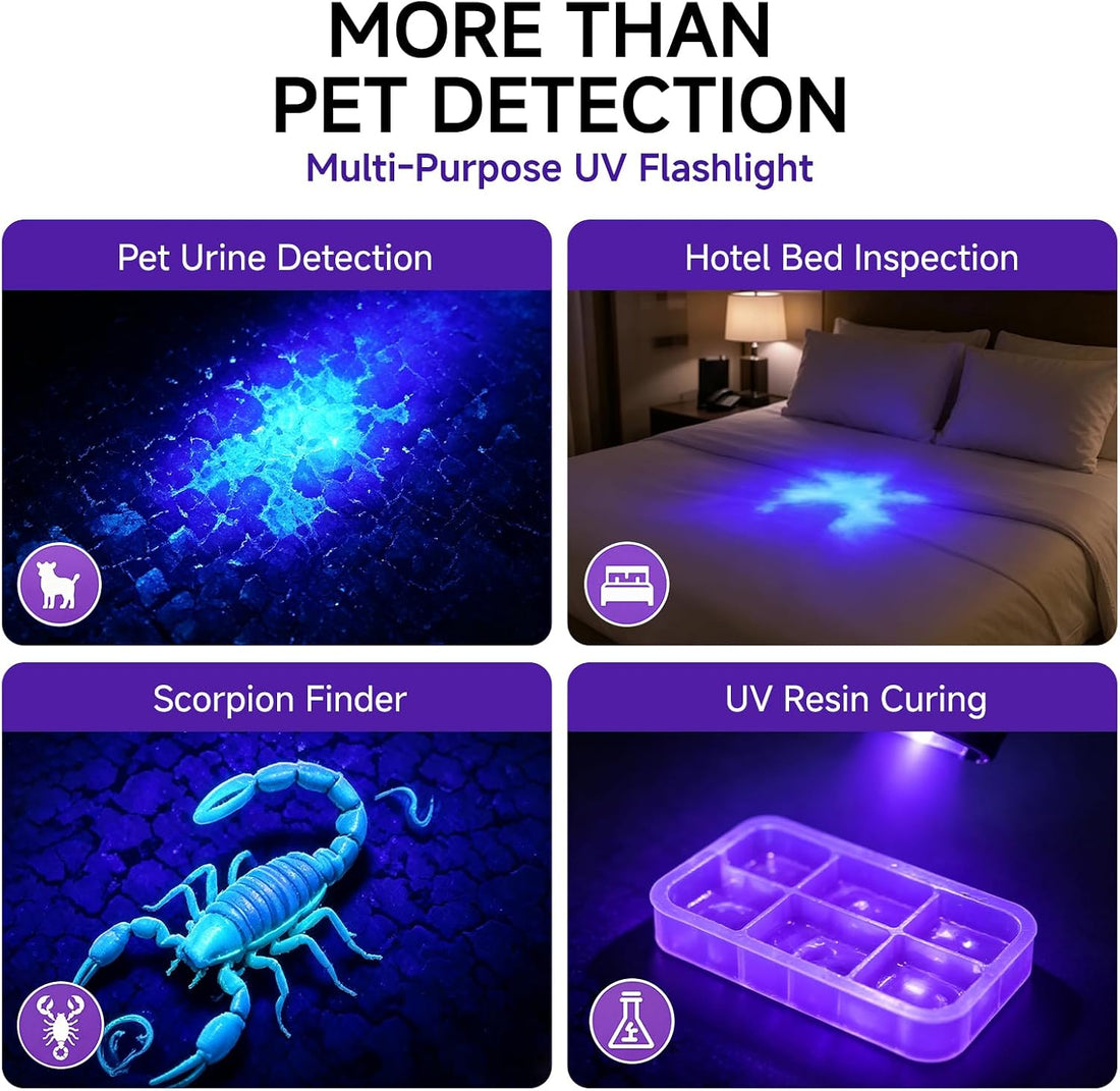 UV Light Blacklight Flashlight:12 LED Black Light Finds Hidden Pet