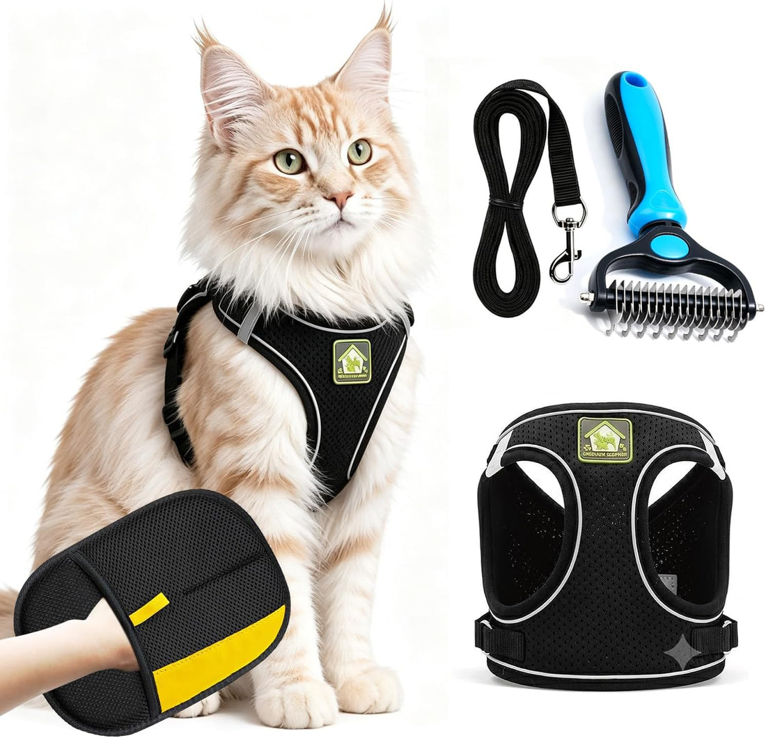 Escape Proof Adjustable Cat Harness and Leash Walking Vest