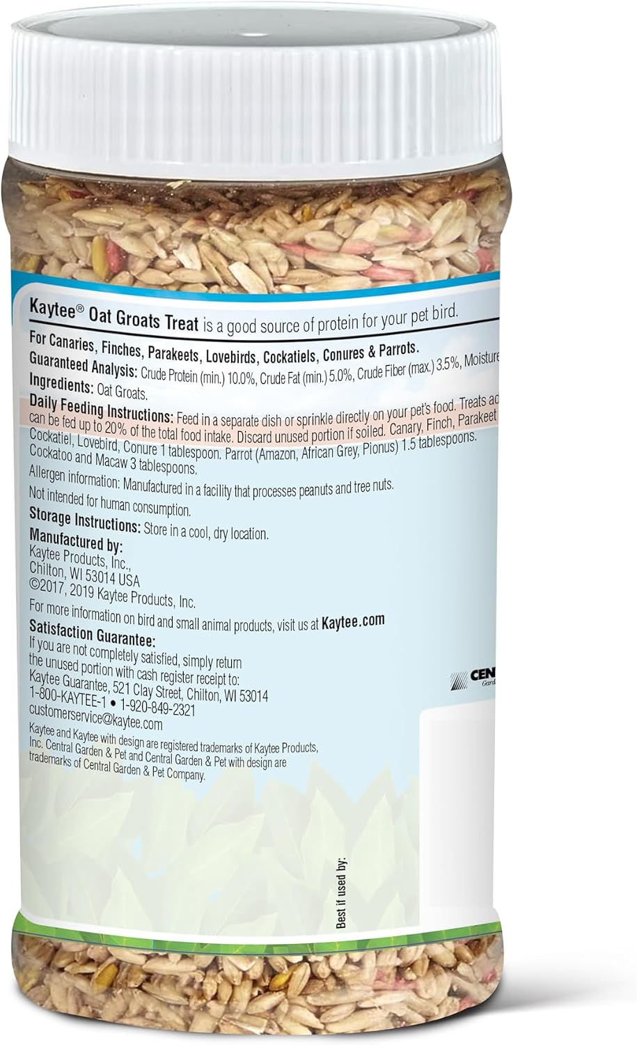 Kaytee Oat Groats Treat Jar- All Pet Birds 11 oz
