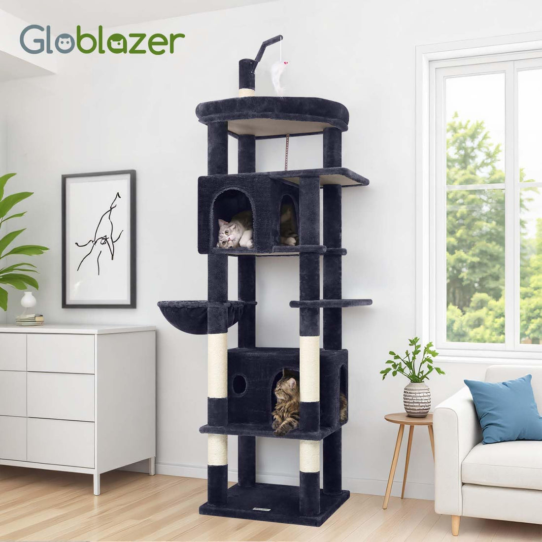 Globlazer Cat Tree for Large Adult Cats, Heavy Duty Indoor Cat Tower