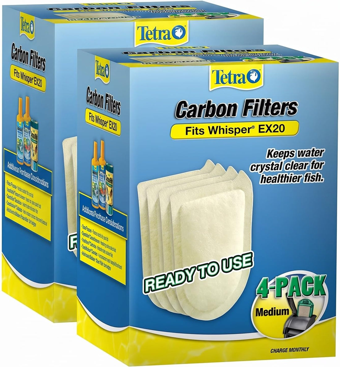 Tetra Whisper EX Carbon Large Round Filter Cartridges, 4 Count
