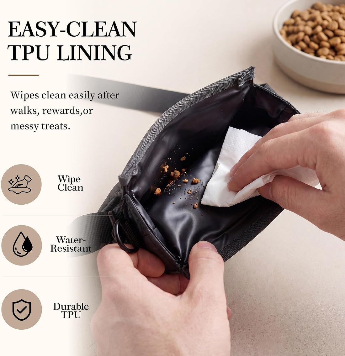 Dog Treat Pouch for Walks & Training, Stylish & Compact Treat Bag