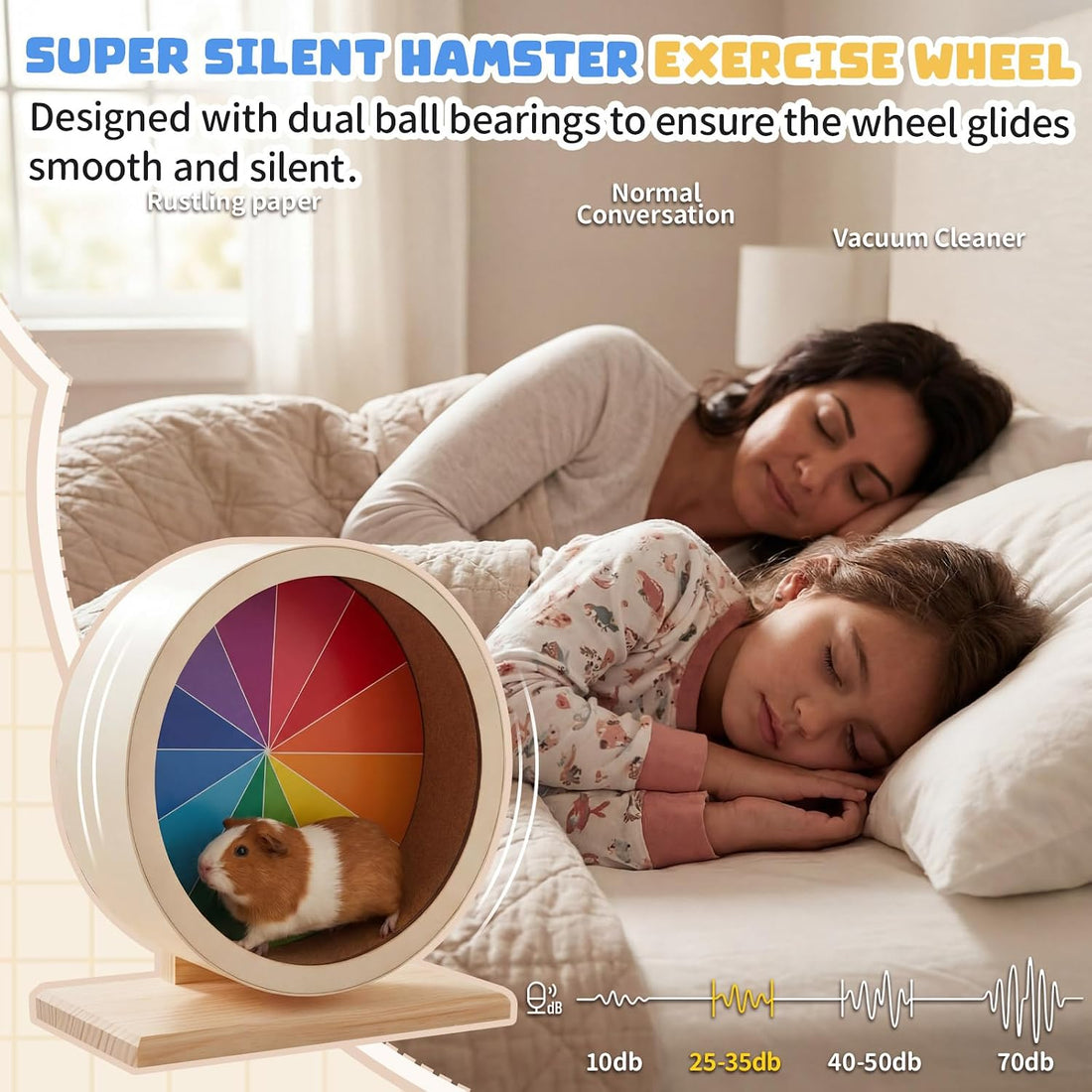 Geelin 9 Inch Hamster Wooden Silent Wheel