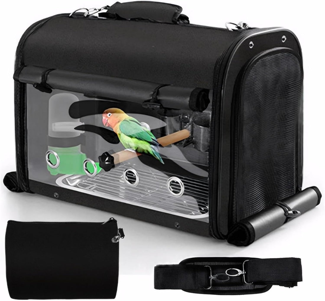 Sanmoncare Bird Carrier Bag Cockatiel Travel Cage with Stand