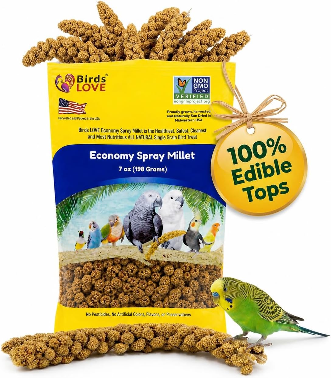 Birds LOVE Economy Spray Millet for Birds, 7 oz