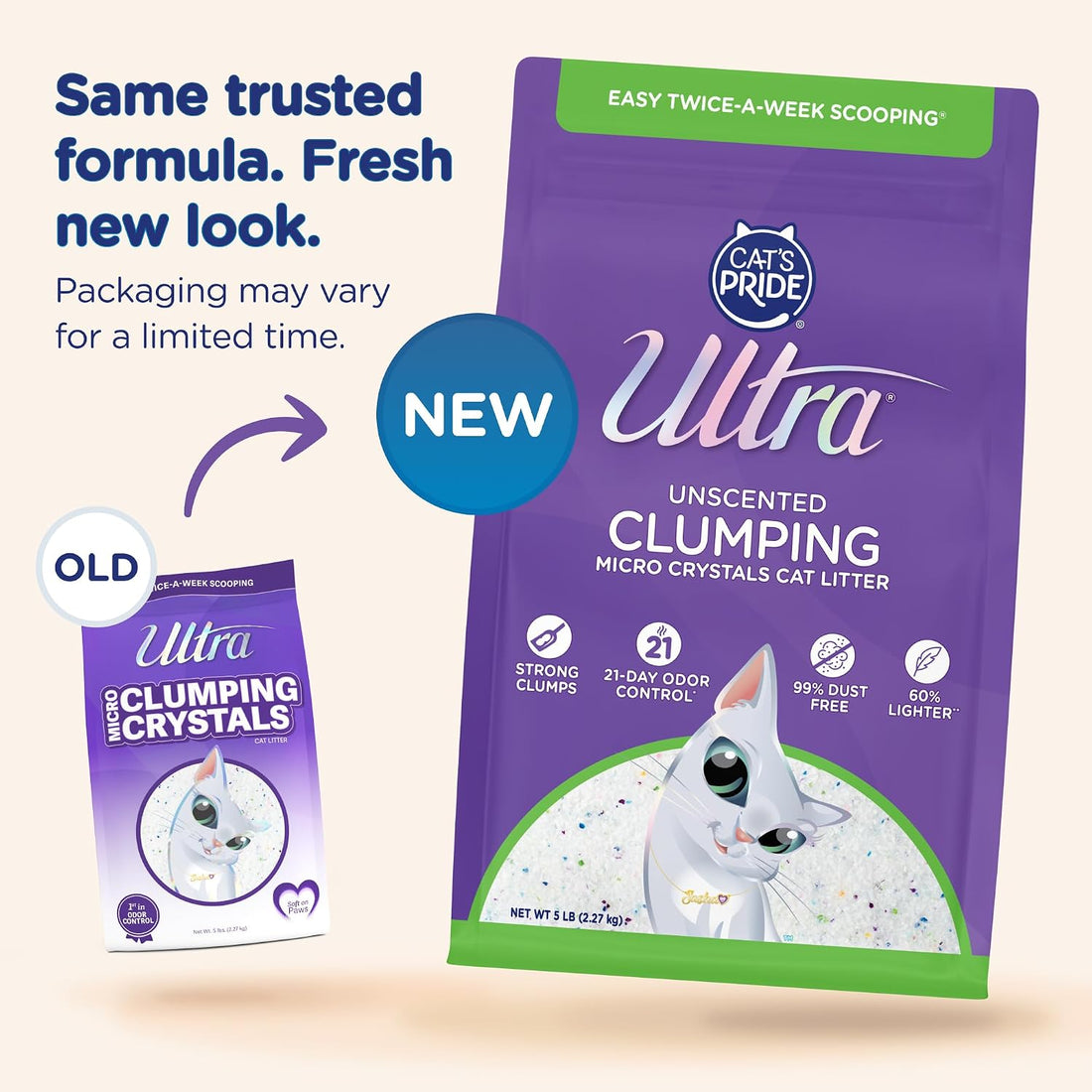 Ultra by Cat's Pride Clumping Micro Crystals Litter, Fragrance Free
