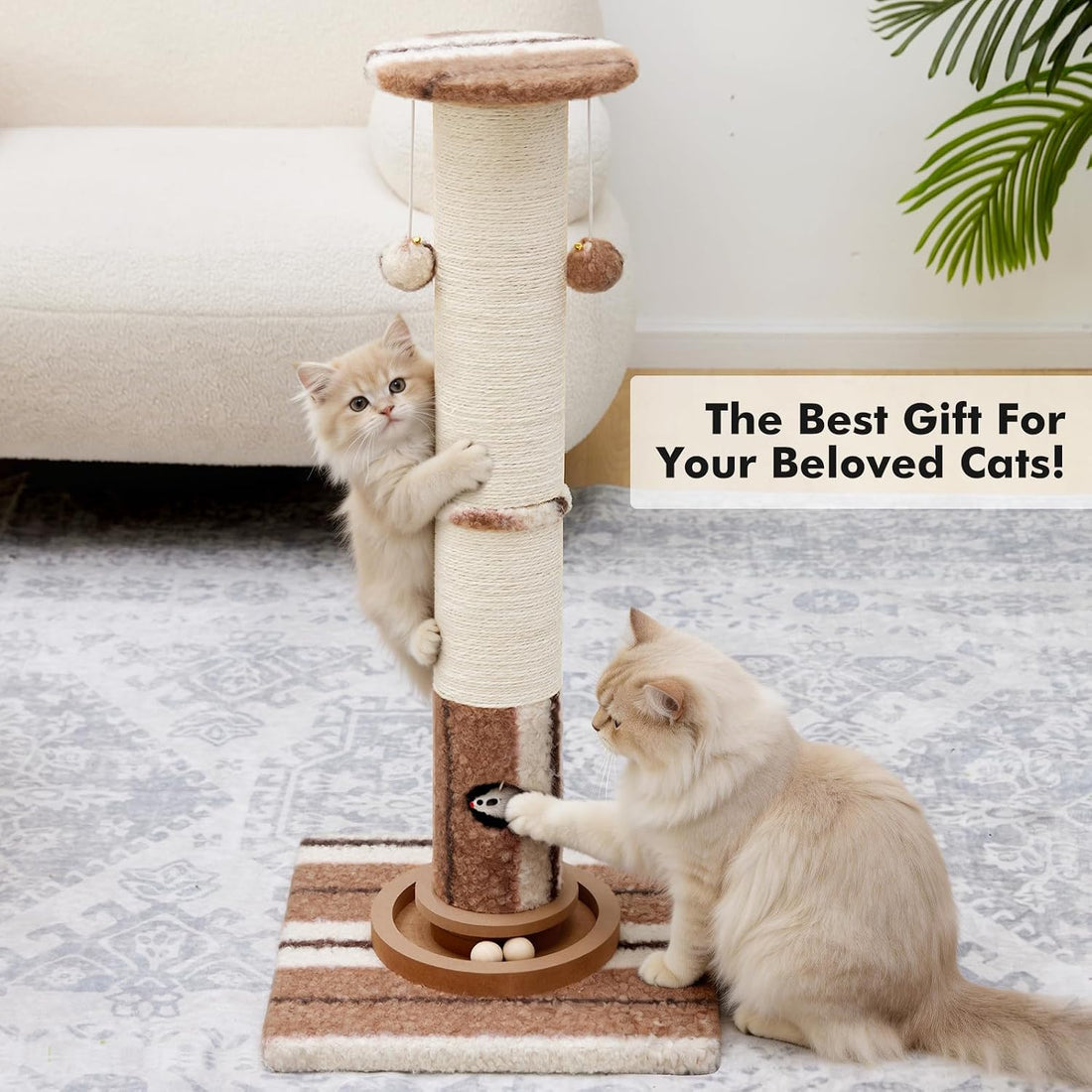 Woochpet Cat Scratching Post,Heavy Duty Green Sisal Scratcher