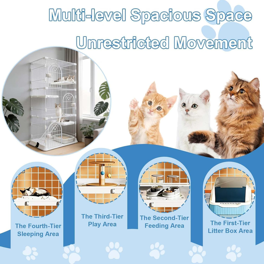Cat Cage for Indoor Cats, DlY Catio & Cat Playpen with Escape-Proof