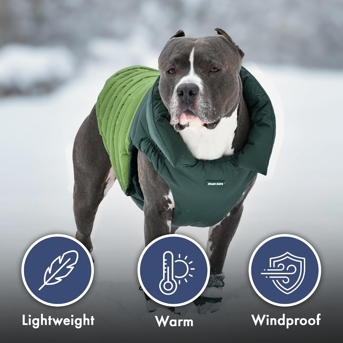 Spark Paws Dog Puffer Jacket, Winter Coat for Small Medium Large Dogs
