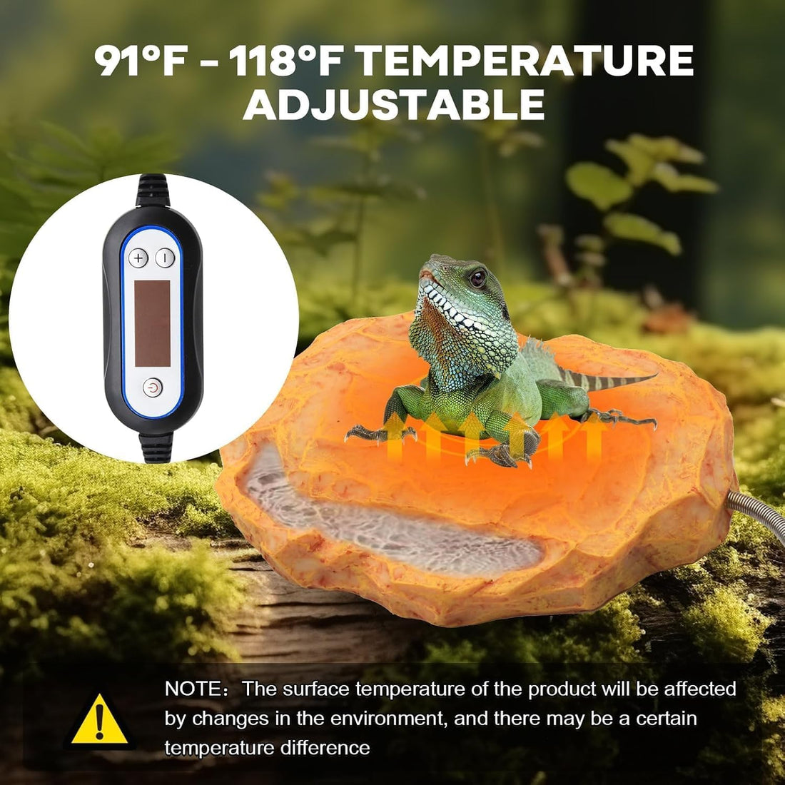 Heat Rocks for Reptiles Heat Rock with Feeding Trough & Temperature