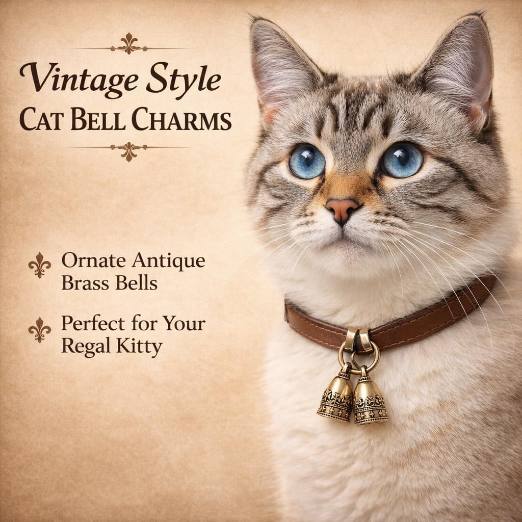 kcrygogo Quiet Brass Pet Bell Set with ID Capsule