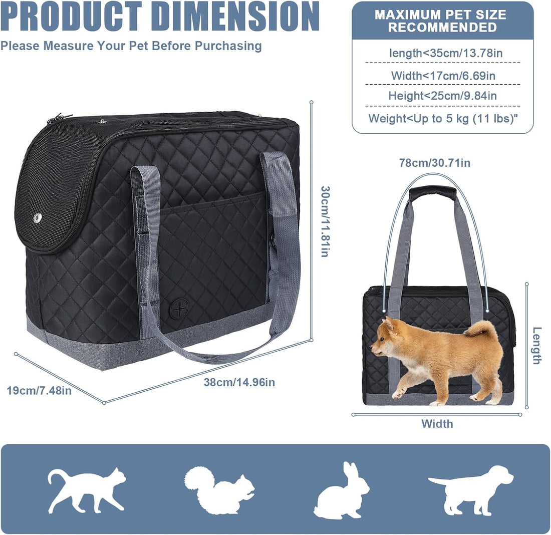 Dog Purse Carrier for Small Dogs, Soft Sided Pet Carrier with Pockets
