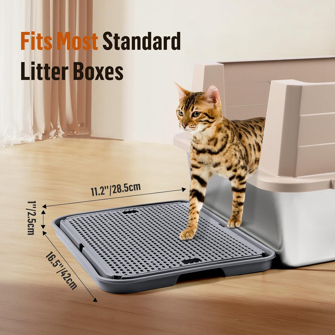 Cat Litter Box Step, Large Cat Litter Ramp with Filter Function