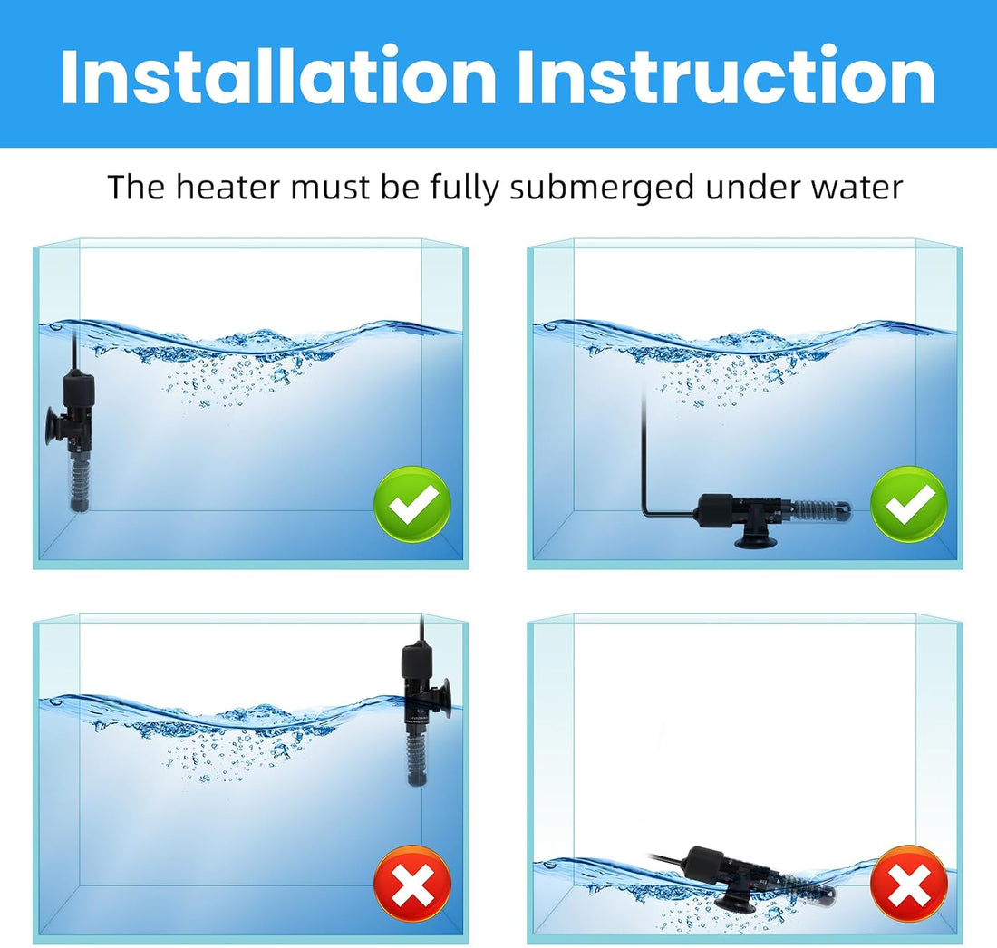 AQUANEAT Aquarium Heater, 25W Small Betta Fish Tank Heater